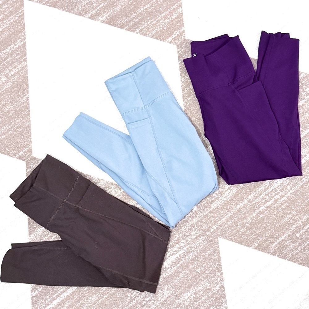 Danskin High Rise Leggings Raw Hem THREE PAIR BUNDLE